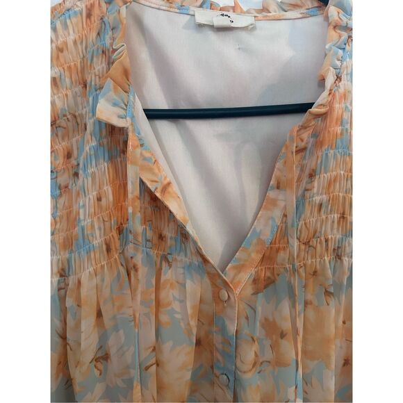 Entro Women's Floral Sleeveless Tie-Neck Boho Blouse Multicolor Size Large - Picture 4 of 10